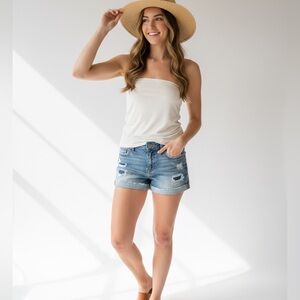 Silver Jeans Co. Boyfriend Shorts & Antistar Tube Top Bundle - Size L